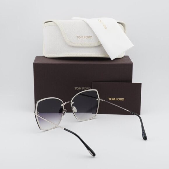 Tom Ford Nickie-02 FT1107 16C Butterfly Sunglasses - Palladium/Smoke Mirror